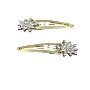 Goody Luxe Gold Hair Clips with Crystal Accents